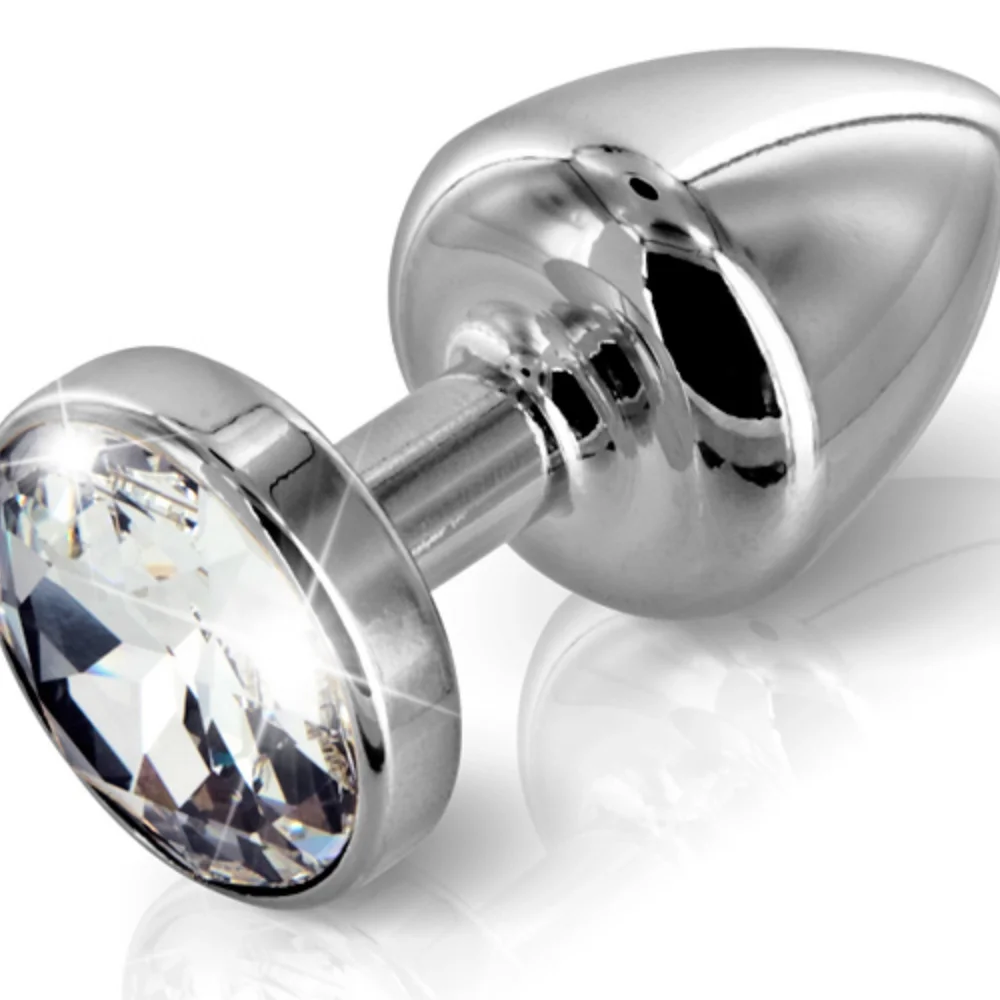 Plug Anal de Aço com Cristal Rendondo